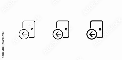door left arrow icon sign vector