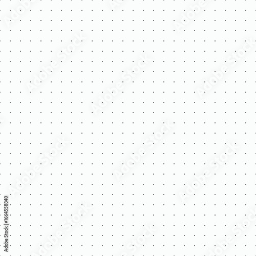 Seamless minimalist dot grid pattern on a white background. Simple geometric texture for notebooks, journaling, and digital paper design