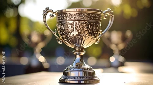 Ornate metallic trophy award design