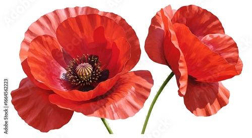 Crimson Embrace: A Botanical Digital Painting