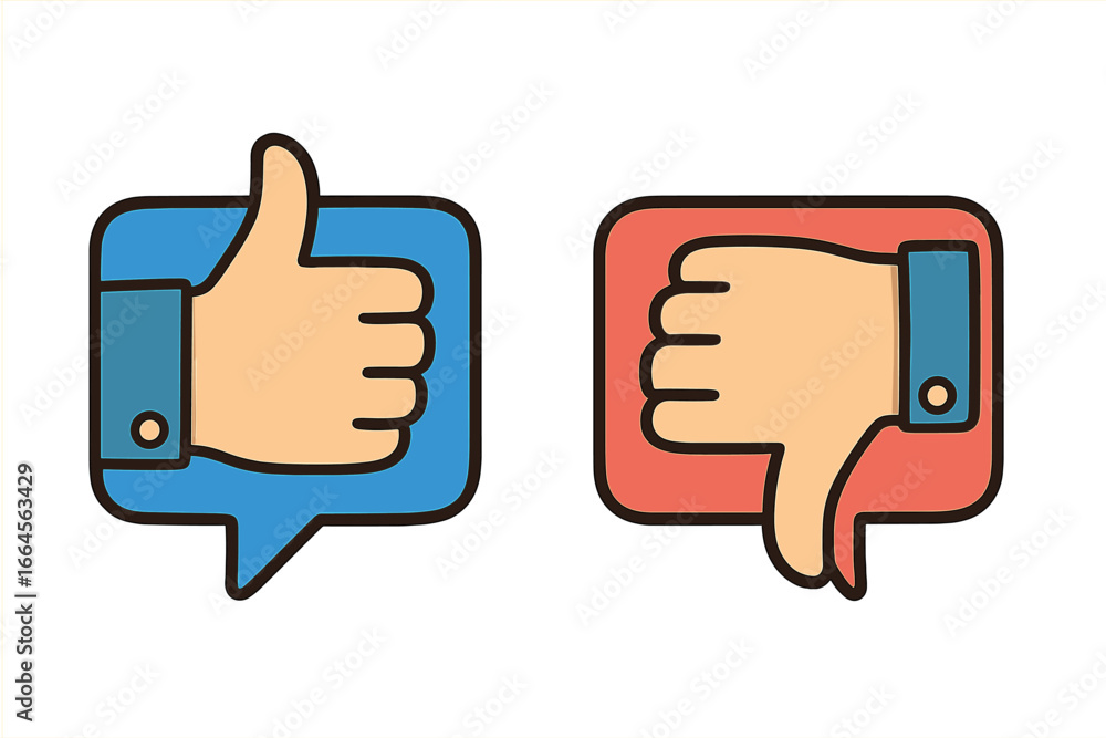 Thumbs up thumbs down icon vector. Like dislike icons. Social media feedback cartoon illustration. Approval rejection symbol. Emotional reaction hands. Transparent background. Customer review concept. Thumbs up thumbs down icon vector. Like dislike icons. Social media feedback cartoon illustration. Approval rejection symbol. Emotional reaction hands. Transparent background. Customer review concept.