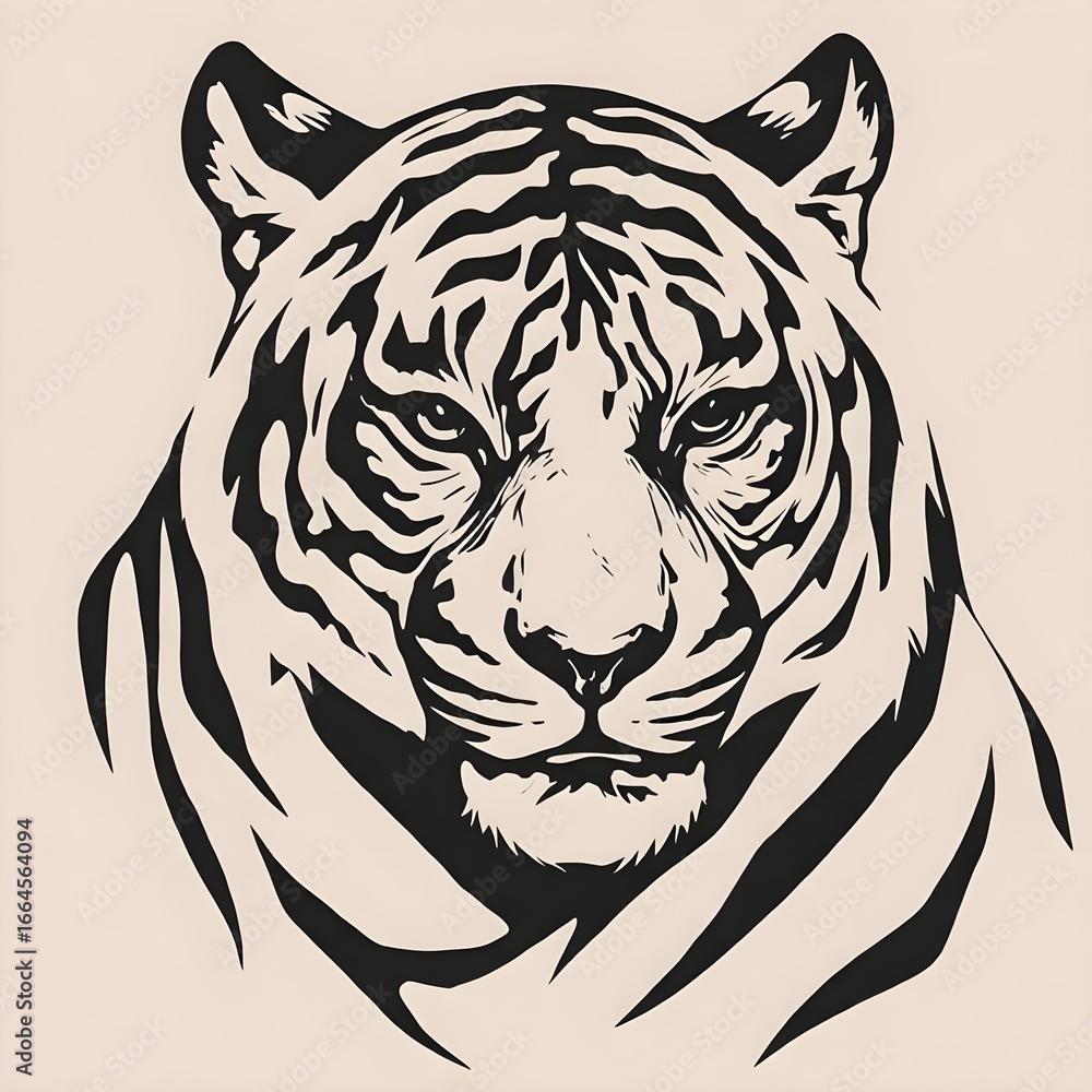Fototapeta premium Tiger head silhouette