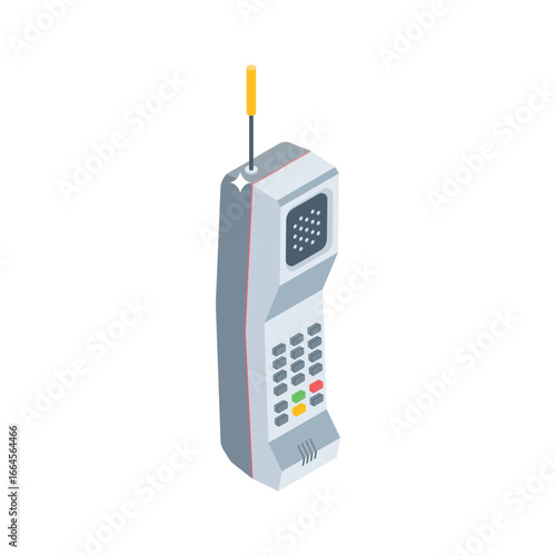 Check out this isometric icon of cordless phone receiver
