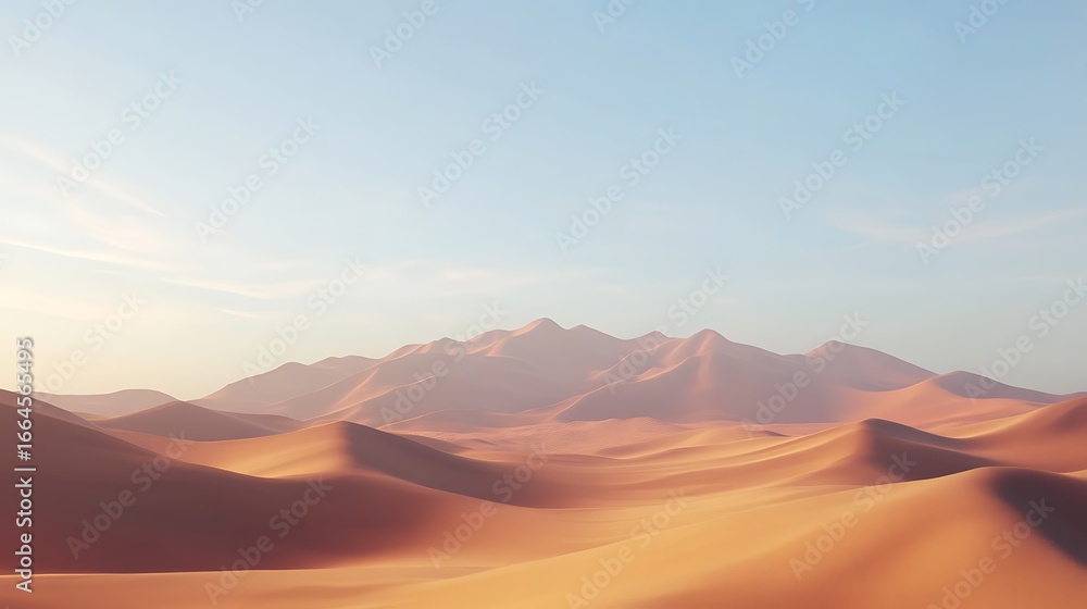 Naklejka premium Desert landscape, sunrise view