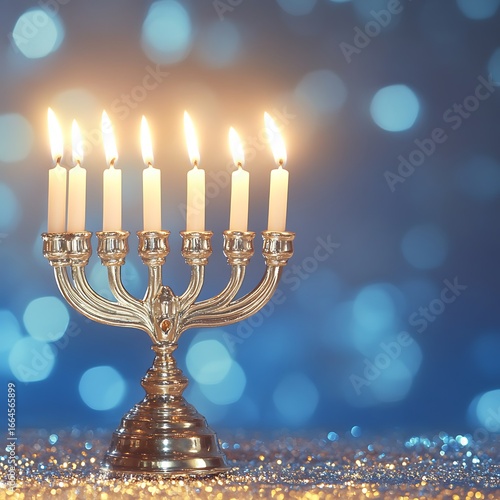 Hanukkah Menorah with Candles