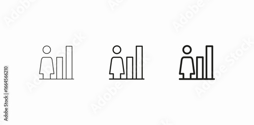 female demographics graph icon sign vector