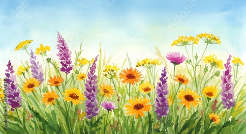 Watercolor Wildflower Meadow: A Burst of Summer Color