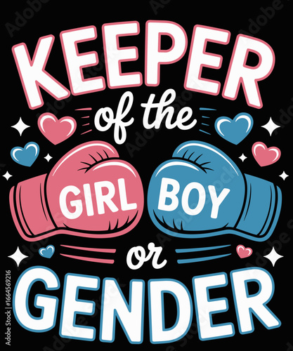 Retro Vintage Funny Gender Reveal Party Keeper Of Gender Boxing