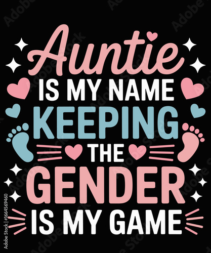 Retro Funny Gender Reveal Auntie For a Keeper Of The Gender Aunt