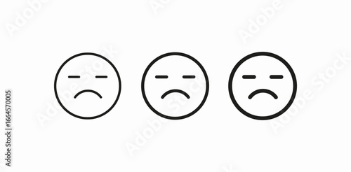 angry frowning face icon sign vector
