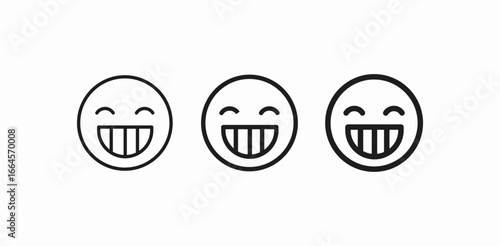 beaming smile emoji icon sign vector