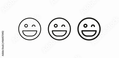 happy winking smiling icon sign vector