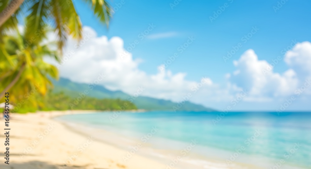 Fototapeta premium Tropical Dream: Blurred Beach Paradise