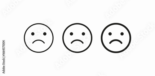 simple unhappy face icon sign vector