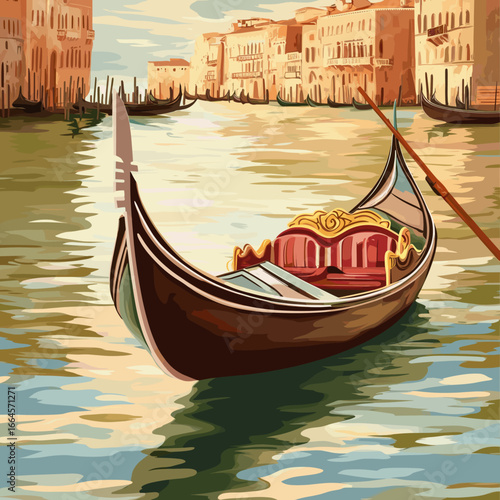Serene Gondola Ride in Venice at Sunset
