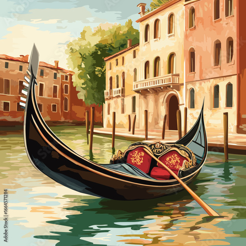 Serene Gondola Ride in Venice at Sunset