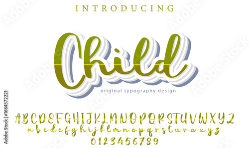 Child - Elegant 3D Script Font with Handwritten Style for Modern Typography and Branding