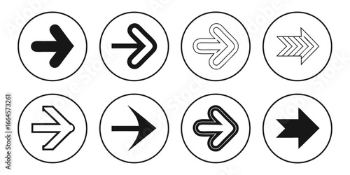 Collection of Diverse Rightward Arrow Icons 1.