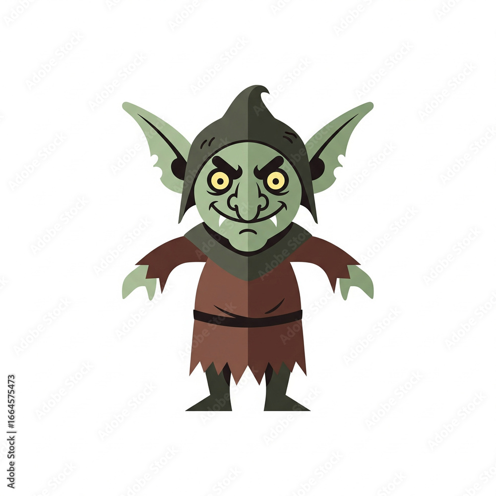 Fototapeta premium Flat icon ilustrations goblin spooky