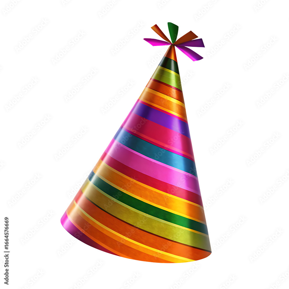 Festive striped party cone isolated on a transparent background Festive striped party cone isolated on a transparent background
