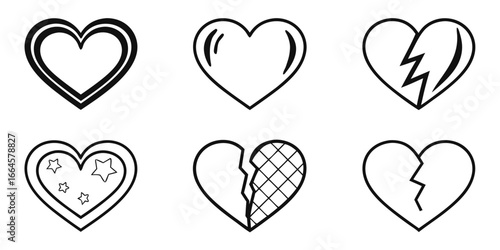 Collection of Stylized Heart Icons
