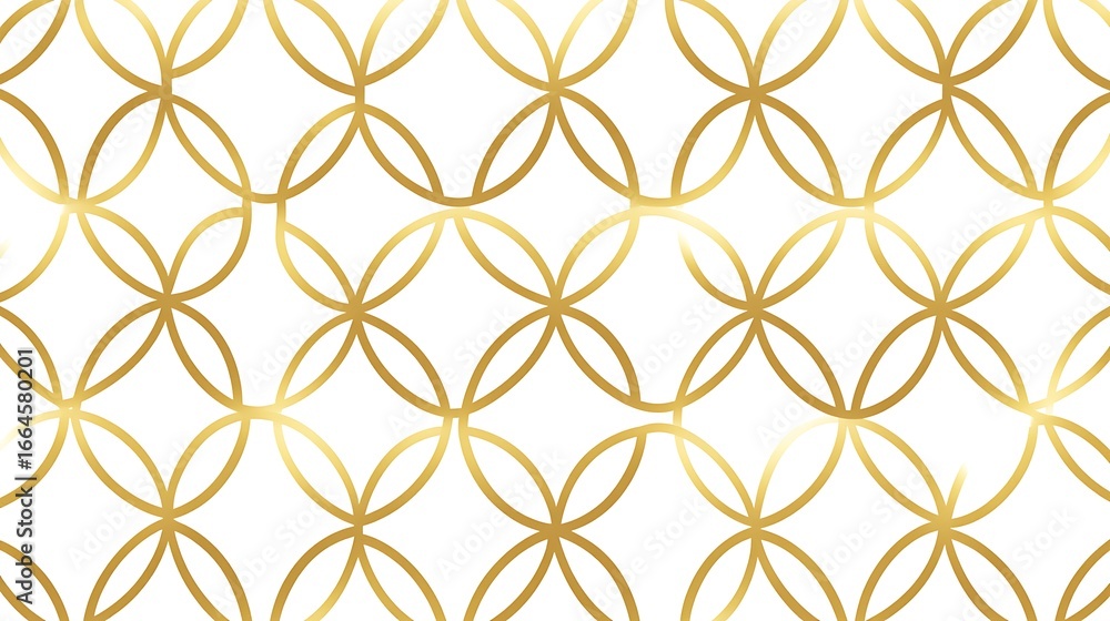 Fototapeta premium Gold repeating floral pattern