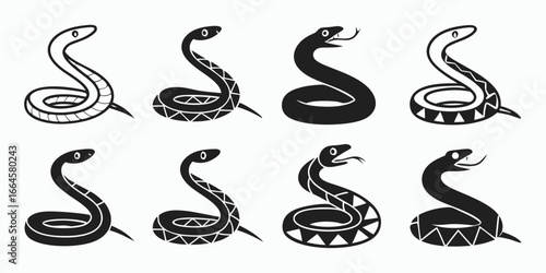 Collection of Stylized Snake Illustrations