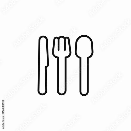 kitchenware set spoon fork knive icon sign vector