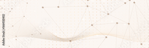 Abstract vector background. Elegant background for business presentations. Lines, point, plane in 3D space.Cryptocurrency fintech network blockchain and programming concept. Brown  background 