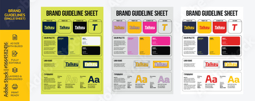 Minimal Vibrant Brand Guide Single Sheet Template