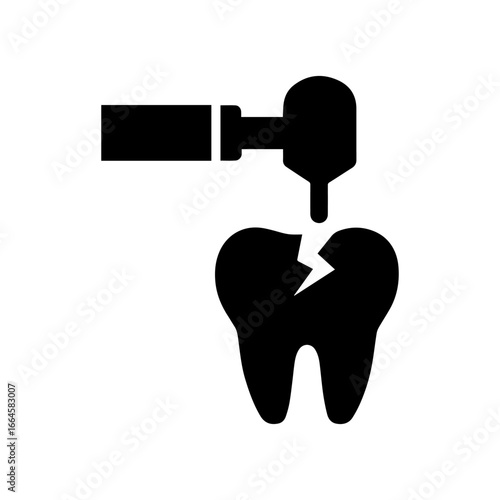 tooth filling icon vector illustration isolated on white