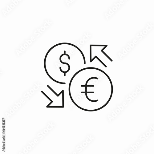 dollar euro exchange icon sign vector