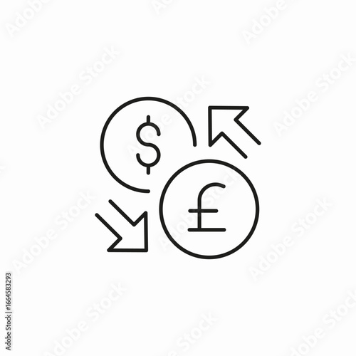 dollar pound exchange icon sign vector