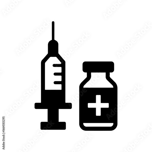 syringe and tube icon vector isolated on white 