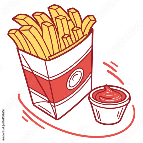french fries and ketchup