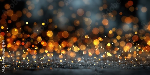 Colorful bokeh lights create a magical atmosphere during a festive celebration at night