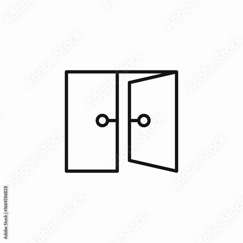 double doors open icon sign vector