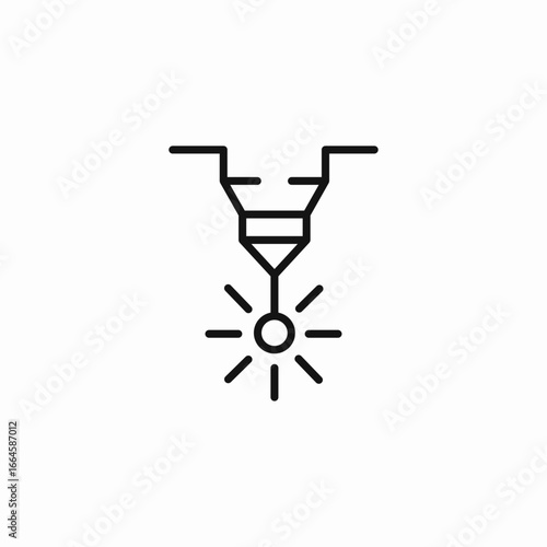 laser beam emitted icon sign vector