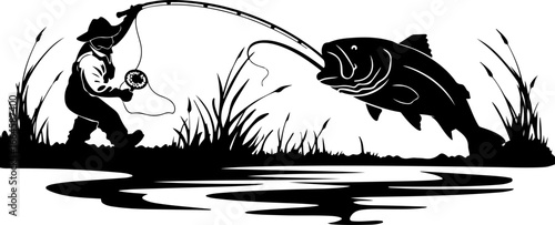 "Serene Silhouettes: The Art of Fishing at Dusk"