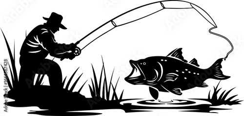 "Serene Silhouettes: The Art of Fishing at Dusk"