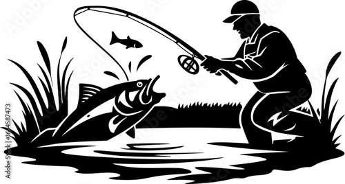 "Serene Silhouettes: The Art of Fishing at Dusk"