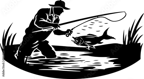 "Serene Silhouettes: The Art of Fishing at Dusk"