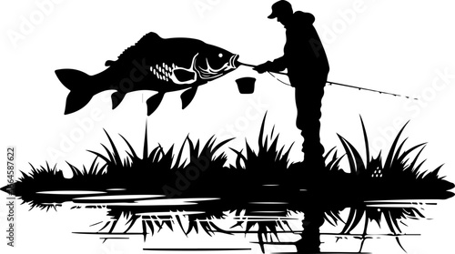"Serene Silhouettes: The Art of Fishing at Dusk"