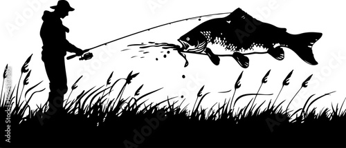 "Serene Silhouettes: The Art of Fishing at Dusk"
