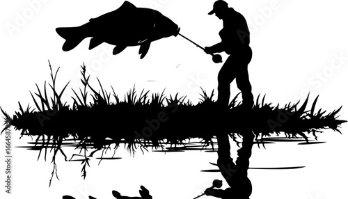"Serene Silhouettes: The Art of Fishing at Dusk"