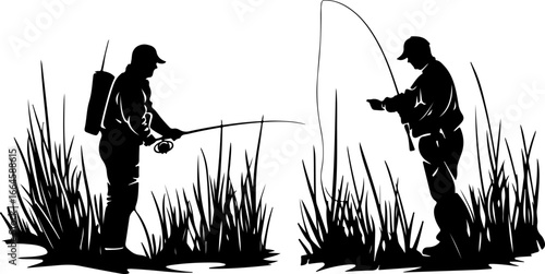 "Serene Silhouettes: The Art of Fishing at Dusk"