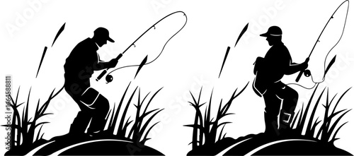 "Serene Silhouettes: The Art of Fishing at Dusk"