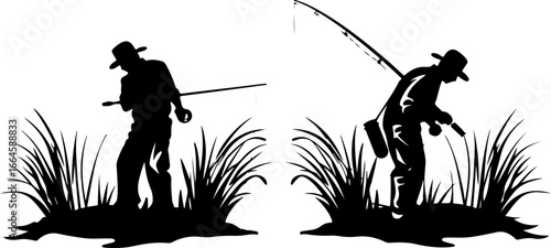 "Serene Silhouettes: The Art of Fishing at Dusk"