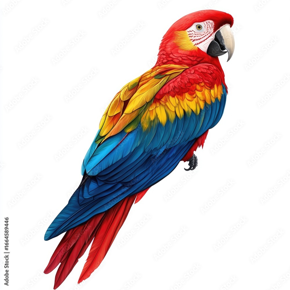 Fototapeta premium Vibrant macaw, profile view, vivid colors
