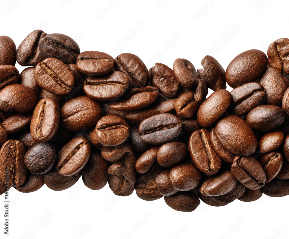 Naklejka premium Brewing fresh coffee beans home kitchen food bright isolated on transparent background, png